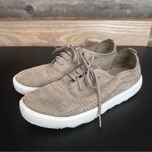 Merrell Women's Around Town Sneaker Sz 7.5 Walk Run Shoe Taupe Leather Low Top